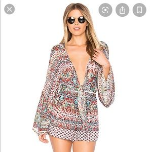Raga Riviera Vibes Tie Front Romper - Size XS